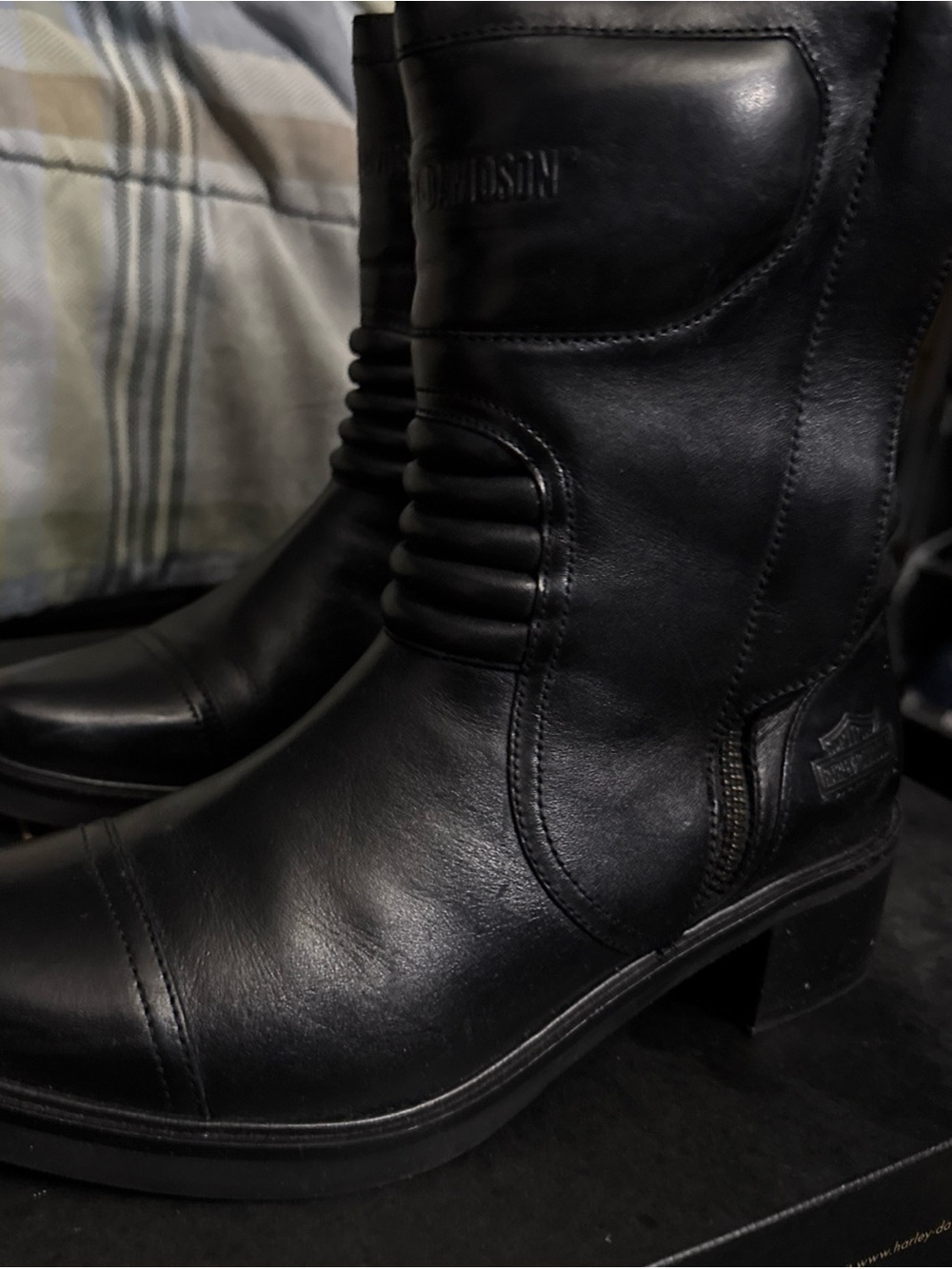 Harley-Davidson Black Leather women  Riding Boots